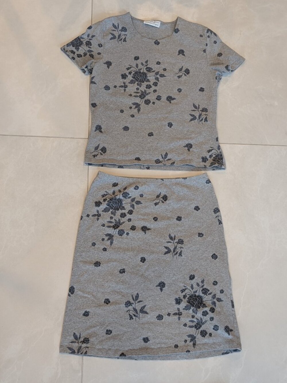 Y2K Beechers Brook for Fairweather Gray Floral 2-Piece Set
